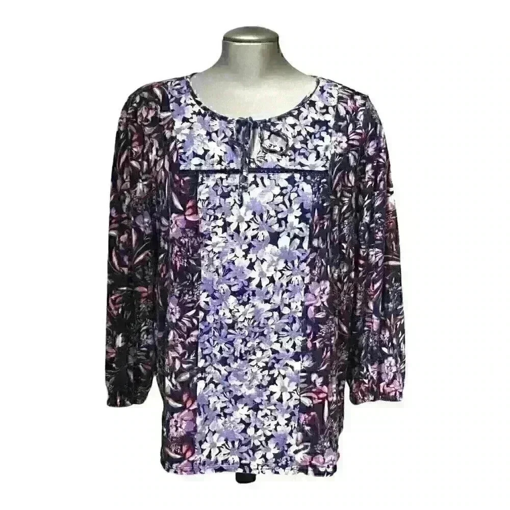 Vintage America Emerson Boho Floral Flowy Cottagecore Hippie Purple